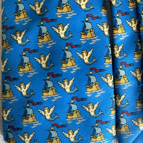 Vintage Hermes sirens and sailing ships Tie
